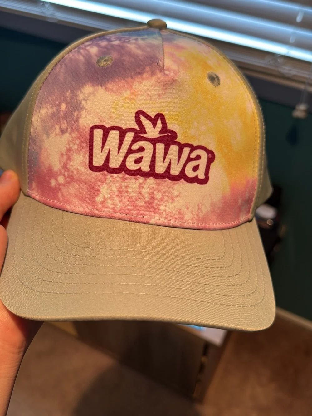 Wawa Tie-Dye Logo Trucker Hat - Pastel Yellow & Pink
